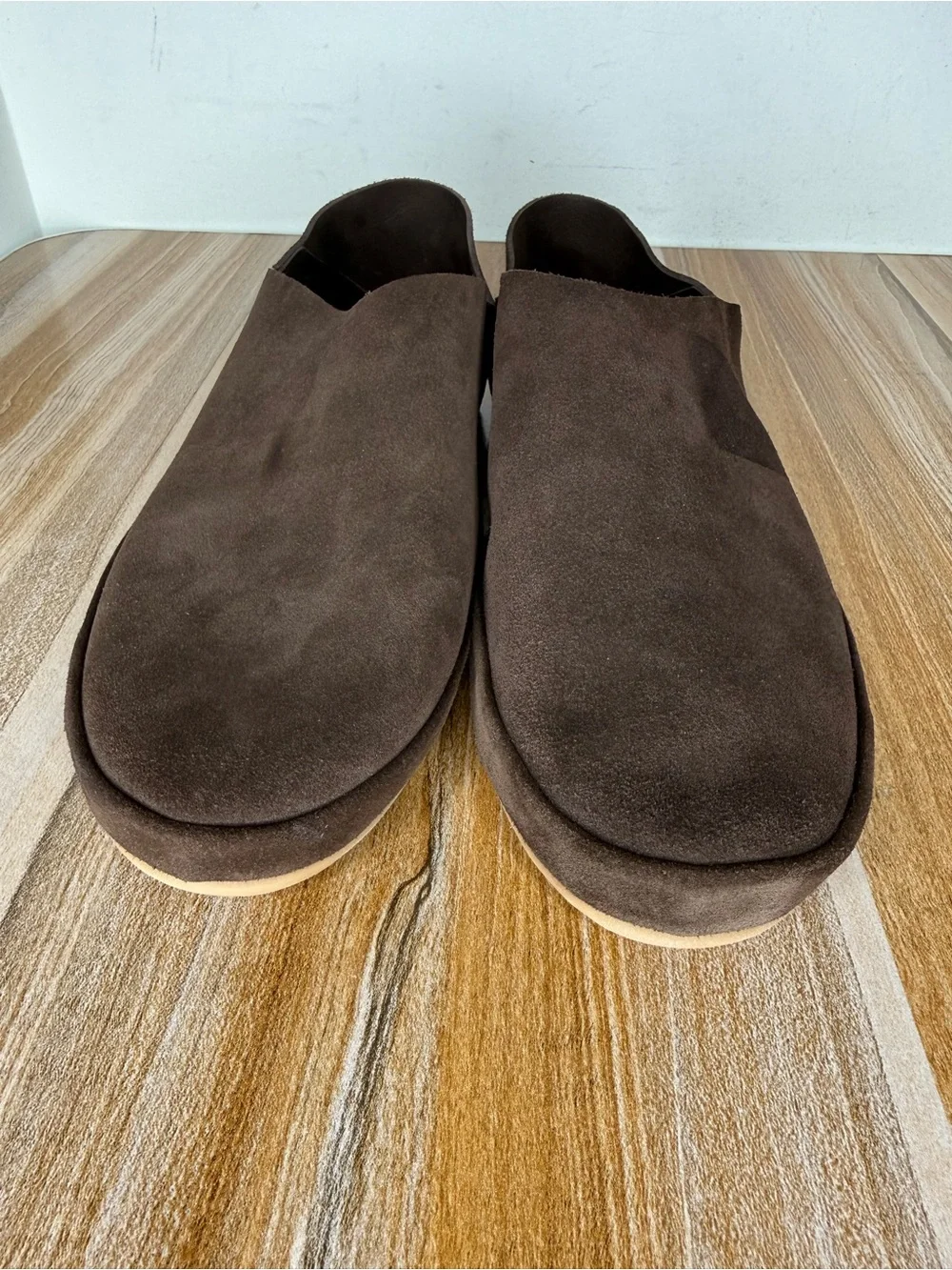 MULO Foldable Suede Slip On Loafers Handmade Men’s US Size 8 Dark Brown